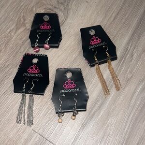 Paparazzi Gold and Silver Dangle Earrings 4 items